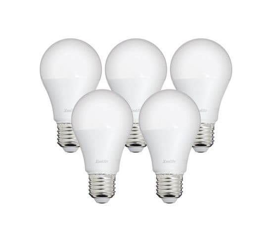 Lot X5 Ampoules LED Standard, Culot E27, Conso 9w, Eq. 60w, Blanc Neutre