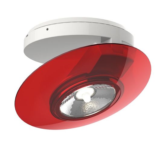 Spot En Saillie LED - Orientable - Bague Rouge - Cons. 4,5w (eq. 40w) - 300 Lumens - Blanc Chaud