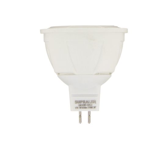 Supraled - Ampoule LED (spot), Culot Gu5,3, Conso. 7w (eq. 50w), 620 Lumens, Blanc Chaud - Lm50ws