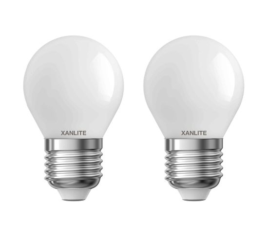 Lot 2 ampoules LED P45 E27 XANLITE HOME Blanc chaud