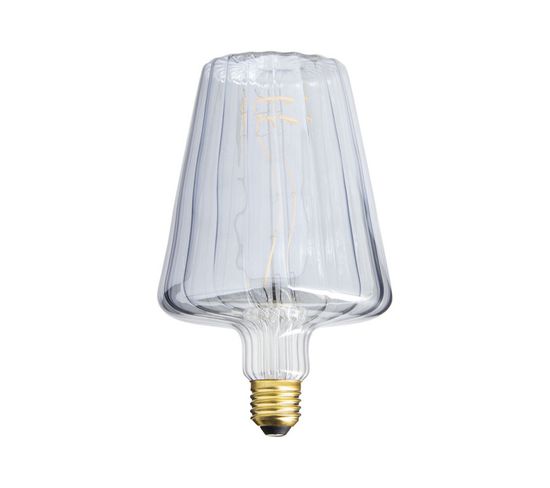 Ampoule Filament LED Déco Verre Ciselé Cône, Culot E27, 300 Lumens, Blanc Chaud