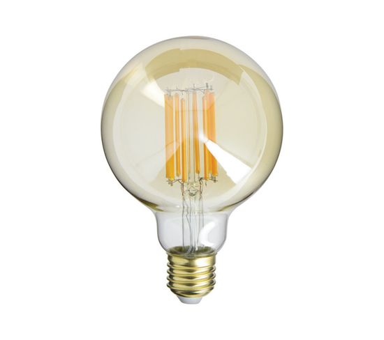 Ampoule Filament LED Déco Verre Ambré G95, Culot E27, 1521 Lumens, Conso. 15w (equivalence 100w),