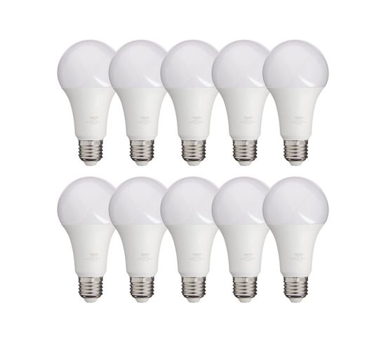 Lot De 10 Ampoules LED A60, Culot B22, 14,2w Cons. (100w Eq.), Lumière Blanc Chaud