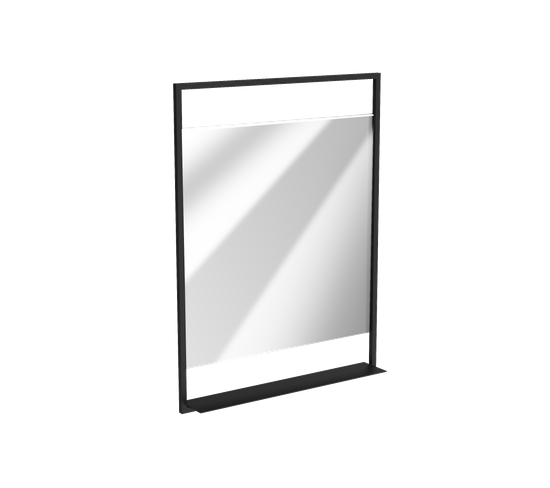 Miroir Salle De Bain LED Auto-éclairant 60x80cm - Laqué Noir Mat - Framed Mirror LED