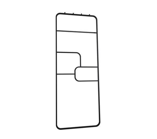 Porte Serviette - 176x60x1.6 Cm - Metal - Noir Mat - Support - Type Atelier - Puzzle Dark Design