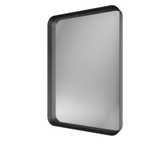 Miroir 80x45- Cadre En Aluminium Laque Noir Mat - Uby