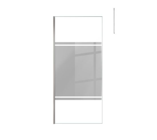 Paroi De Douche 90x200cm Miroir - Profilé + Barre Plafond Finition Chrome - Freedom 2 Mirror