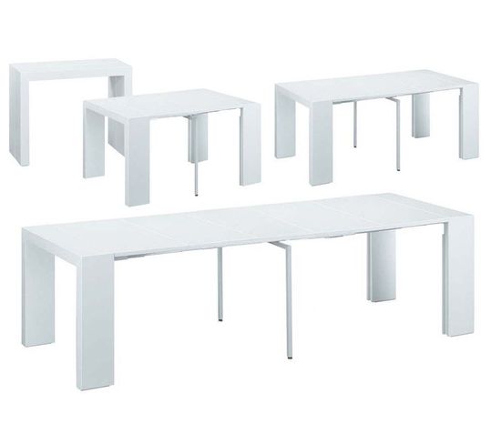 Table Console Extensible "elsa" - 50/300 X 94 X 75 Cm - Blanc