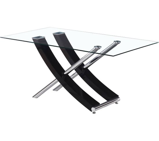 Table Repas "diva" - 160 X 90 X 76 Cm - Noir Laqué
