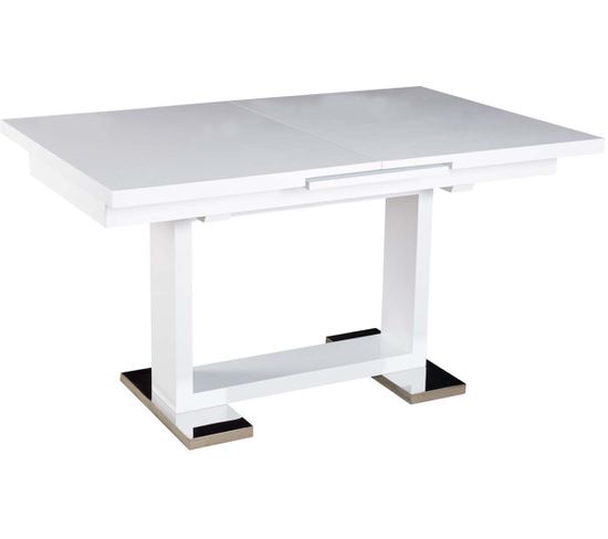 Table Repas Extensible "toda" - 140/180 X 90 X 77 Cm - Blanc
