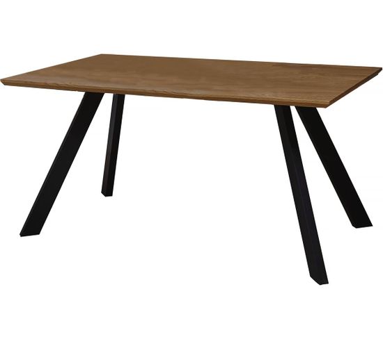 Table Repas "manhattan" Chêne / Noir - 160 X 90 X 75,5 Cm