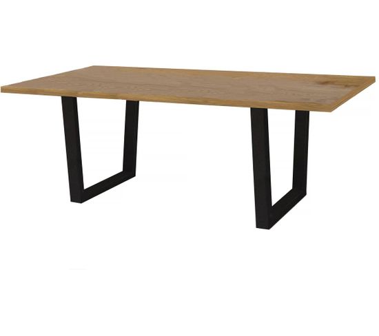 Table Repas "hollywood" - 200 X 100 X 76 Cm - Couleur: Chêne / Noir