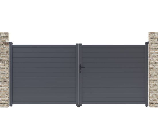 Portail Aluminium "marc" - 349.5 X 155.9 Cm - Gris