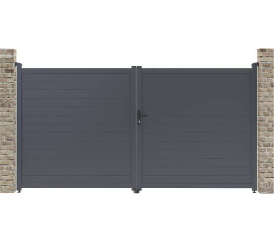 Portail Aluminium "marc" - 349.5 X 180.9 Cm - Gris