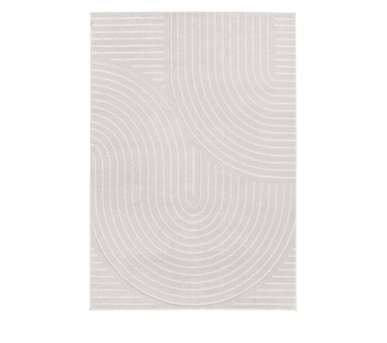 Nora - Tapis Contemporain à Motif Géométrique - Couleur - Ecru, Dimensions - 120x170 Cm