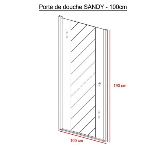 Porte De Douche Sablée Pivotante Sandy 100 Cm