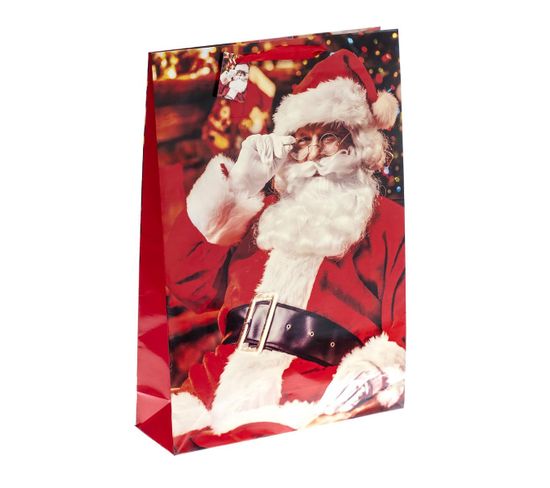 Lot De 6 Sacs Cadeaux Père Noël Format Jumbo Rouge Et Blanc