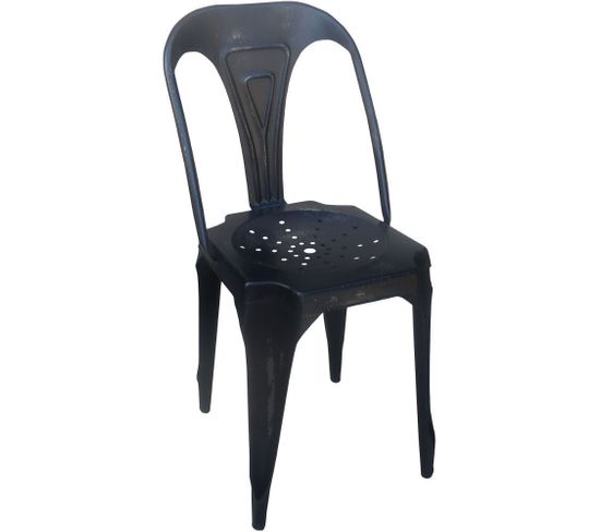 Chaise Vintage En Métal Noir