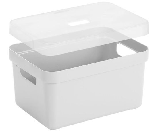 Boite De Rangement Avec Couvercle Transparent  Sigma Home Box 13 L Blanc