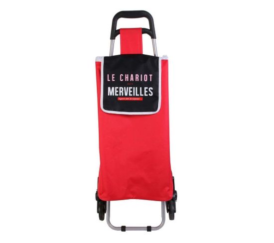 Chariot Shopping En Polyester 6 Roues Rouge