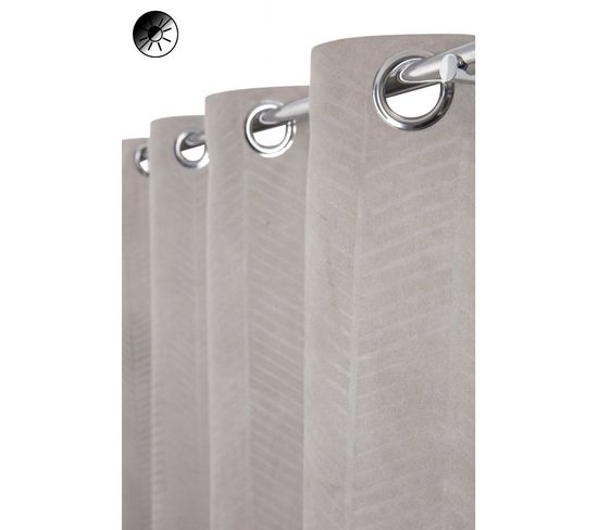 Rideau Occultant 135 X 240 Cm Suédine Estampillé Motifs ...