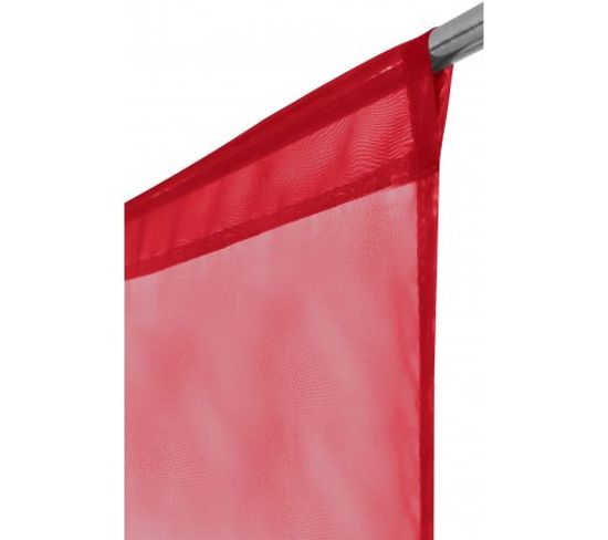 Paire De Vitrages 45 X 90 Cm Passe Tringle Uni Lisse Et Brillant Rouge