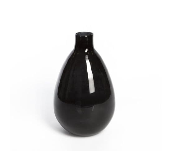 Vase Verre Recyclé 27 X 42 Cm Forme Ovale Noir