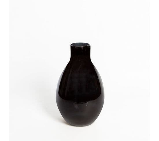 Vase Verre Recyclé 19 X 31 Cm Forme Ovale Noir