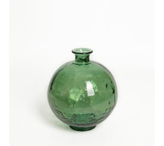 Vase Verre Recyclé 24 X 28 Cm Forme Boule Vert
