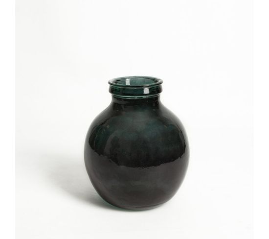 Vase Verre Recyclé 25 X 30 Cm Forme Boule Gris Nordique