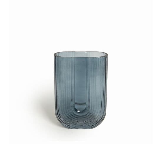 Vase Verre 12,9 X 18,6 Cm Style Nordique Uni Gris Bleuté