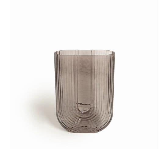 Vase Verre 16,7 X 23,4 Cm Style Nordique Uni Taupe