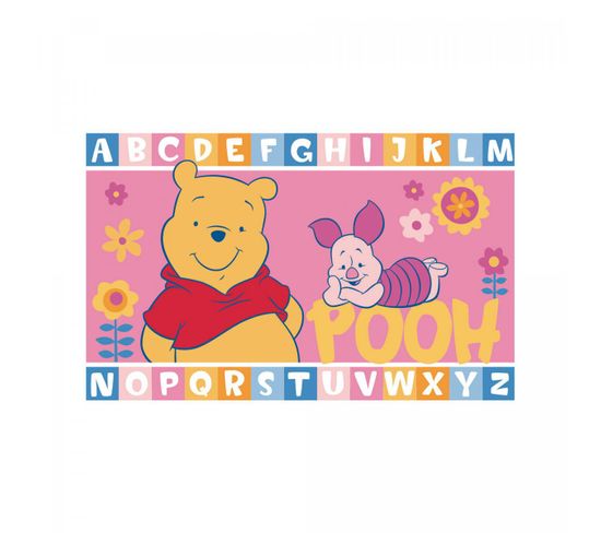 Tapis Enfant 50x80 Winnie Alphabet Rose