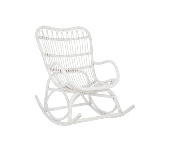 Rocking Chair Rotin Blanc - Ricky