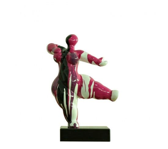 Statue Femme Dansant Avec Coulures Violet / Noir H33 Cm - Lady Drips 03