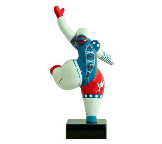 Statue Femme Jambe Levée Avec Motif Bleu Et Rouge H33 Cm - Lady Pirate