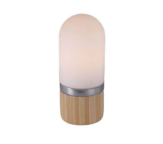 Lampe À Poser Cylindrique En Verre Opaque Blanc Style Scandinave - Neils