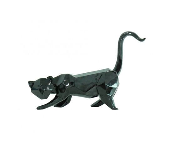 Statue Chat Géométrique Et Cubique Noir L43 Cm - Black Cat