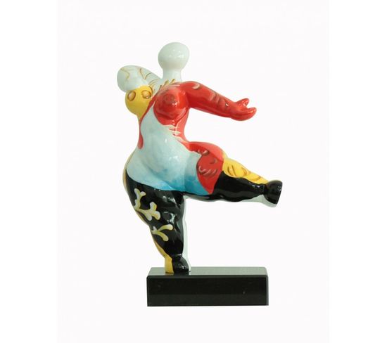 Statue Femme Dansant Avec Peinture Ornements H33 Cm - Lady Queen