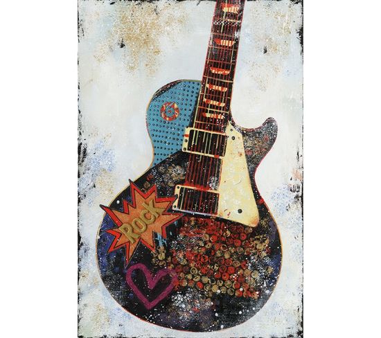 Peinture Sur Toile Multicolore Guitare - Rock