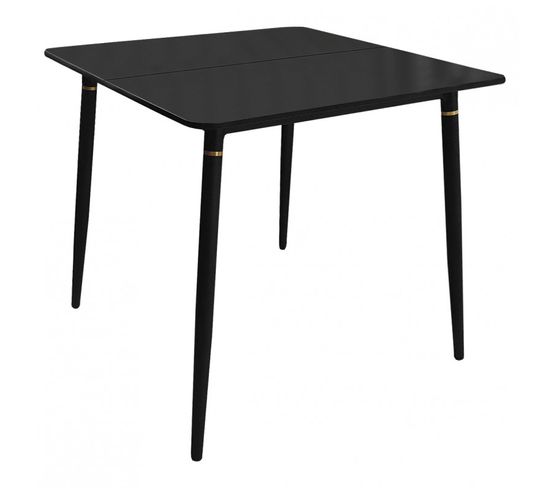 Table De Repas Pieds En Aluminium Noir Et Doré 80 X 80 Cm - Bing 2406