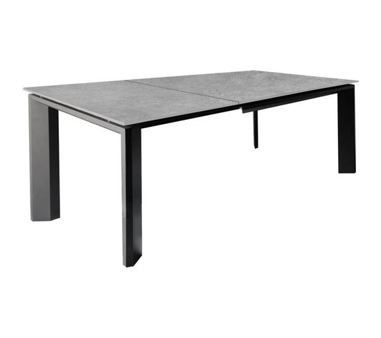 Table Extensible 140/200 Cm En Céramique Gris Clair Béton - Matrix 2