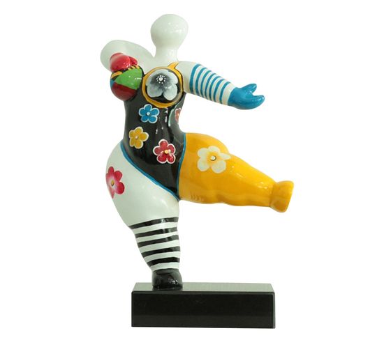 Statue Femme Dansant Avec Peinture Multicolore H54 Cm - Lady Crazy