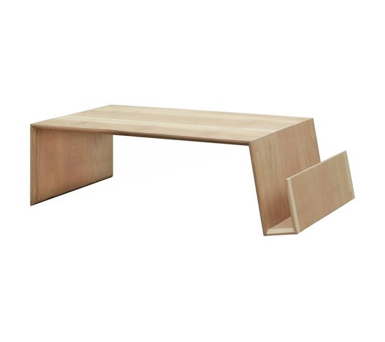 Table Basse En Bois Design Moderne Porte-revues Intégré - Ekos