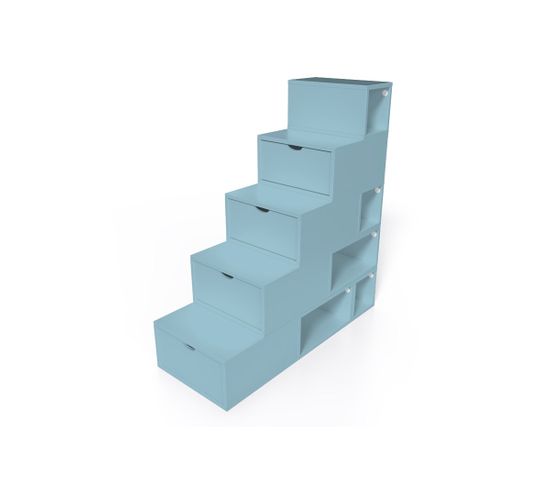 Escalier Cube De Rangement Hauteur 125 Cm  Bleu Pastel