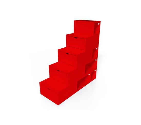 Escalier Cube De Rangement Hauteur 125 Cm  Rouge