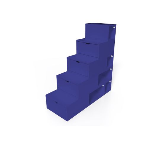 Escalier Cube De Rangement Hauteur 125 Cm  Bleu Foncé