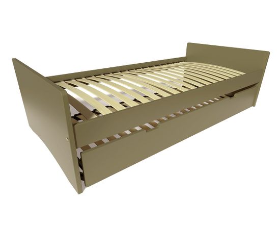 Lit Gigogne Abc Pin Massif, Couleur: Taupe, Dimensions: 80x190