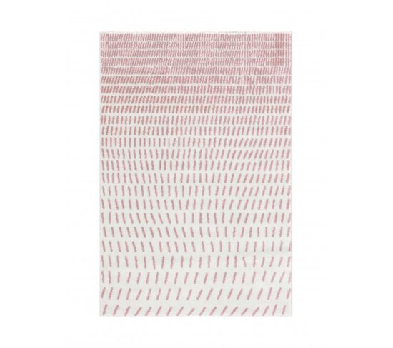Tapis Salon Chambre Shaggy Rose Motif Géométrique Poils Longs 150x200 Cm…