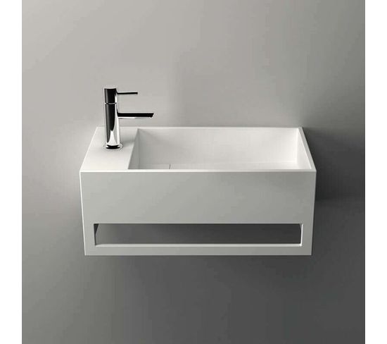 Lave-mains Suspendu, Vasque Rectangulaire En Solid Surface - Mona G